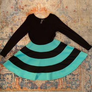 Black and Teal Party Dress!